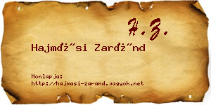 Hajmási Zaránd névjegykártya